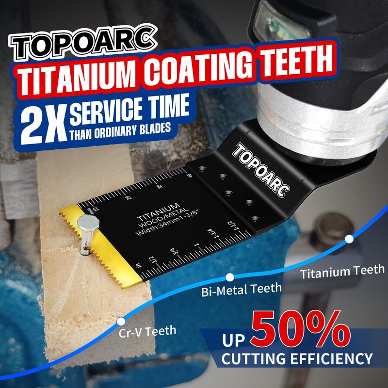 TOPOARC 28 PCS Oscillating Saw Blades Quick Release Saw Blades