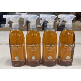 Method Plant-Based Daily Wood Cleaner Spray Almond, 28 Oz Each (4 PACK)