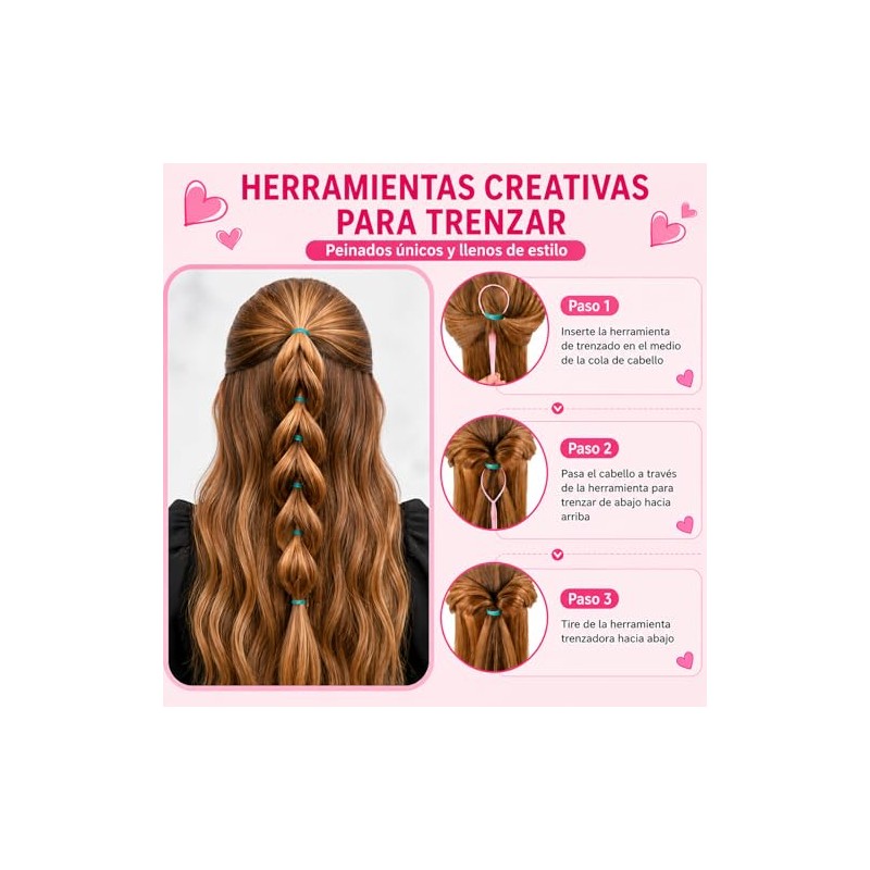 1544 PCS Accesorios para Cabello Niña, Conjunto Completo Kit para