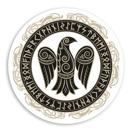 2 x 10cm Celtic Crow Vinyl Stickers - Viking Symbol Scandinavian Sticker #70804