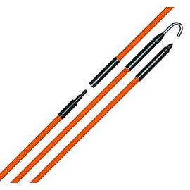 Eagle Tool US ETF25012 Wire and Cable Installer Fiberglass Fish Rod Kit, 12-Foot assembled length, Made in the USA,Orange