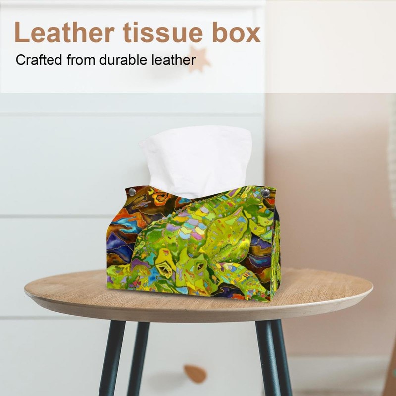 2 Pack Tissue Box Cover Holder, Green Dinosaurs Castle Rectangle