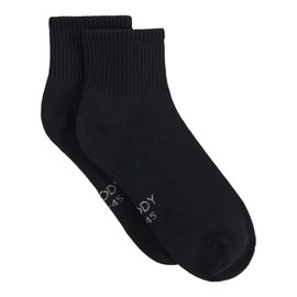 Boody Cushioned Quarter Crew Socks, Black / 34-40