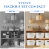 Small- 8 Pack White Plastic Storage Bins for Shelves, Closet