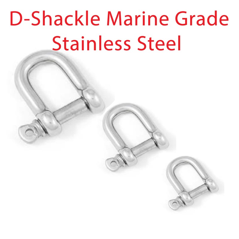 8mm D-Shackles Stainless Steel A4-Marine Grade (316) - for connecting