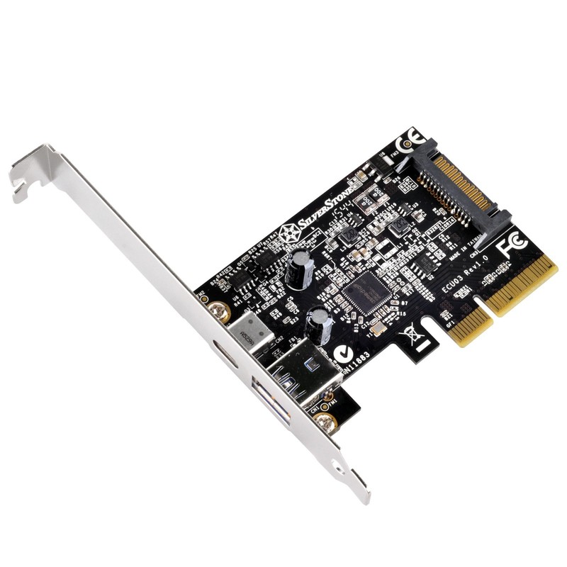 SilverStone SST-ECU03 - SuperSpeed 1x USB 3.1 Type C, 1x