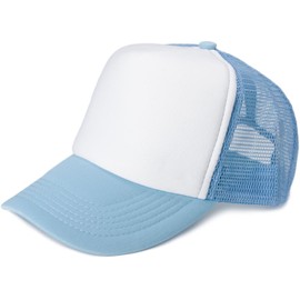 stylebreaker 04023007 5 Panel Mesh Trucker Baseball Cap Adjustable Unisex - Cap white/light blue