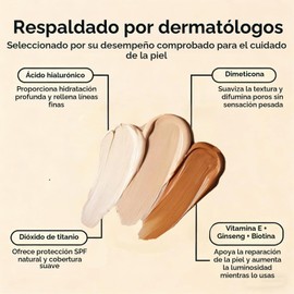 Base de Maquillaje Facial BB Cream, Crema CC con Cojín de Aire, Base de Maquillaje en Formato Cojín, Corrector Hidratante Que Ilumina, de Larga Duración y Unifica el Tono de La Piel para Todo Tipo de Pieles. (Tonos Cálidos)