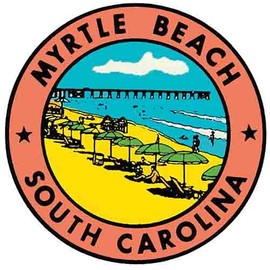 Myrtle Beach South Carolina SC Vintage Travel Decal Sticker Souvenir Skateboard Laptop
