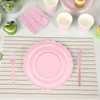 210PCS Pink Party Supplies Set, Disposable Dinnerware Set Serves 30,