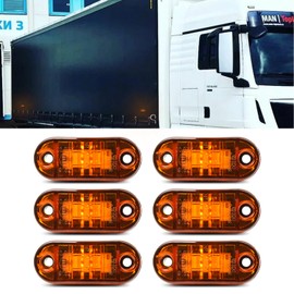 DREAMIZER Pack of 6 2.5 Inch Side Marker Lights, Oval Marker Lights, Trailer, 2 Diode Signal, Outline Light, Running Lights, Position Light, Trailer for Trucks, Boats, RV, Campers, Accessories