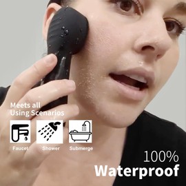 NågraCoola CLIE 2.0 - Cepillo de limpieza facial de silicona, recargable, impermeable, para limpieza, exfoliación, masaje, exfoliante facial eléctrico para mujeres y hombres, color negro