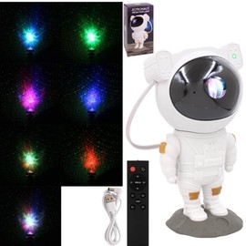 HTUK Astronaut Galaxy Projector Night Light - Adjustable Head Angle, Starry Sky Lights for Bedroom & Kids' Room Decor, Aesthetic Ceiling Decoration, Gift for Kids & Adults, Home Party Lighting