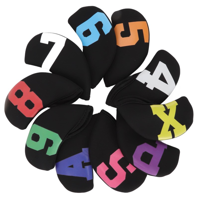 GLOGLOW Colour Numbers Golf Iron Headcover Set 10 Pieces Neoprene