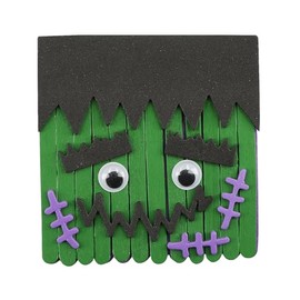 Fun Express 3" x 3 3/4" Green Monster Craft Stick Magnet Craft Kit - Makes 12