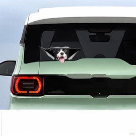 Car Sticker Border Collie Sticker 15 cm (5.9 Inch) Border Collie Car Sticker 3D Ripped Reflective Car Sticker Waterproof Pet Dog Sticker Laptop Bumper Rear Window Decor