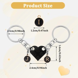 AOZUO Heart Keyring Couple, Boyfriend Gift Keychain, Matching Couple Stuff Matching In The Shape of a Brick Heart Gift DIY Heart Key Ring Love Set for Lovers Friend Valentine's Day, red