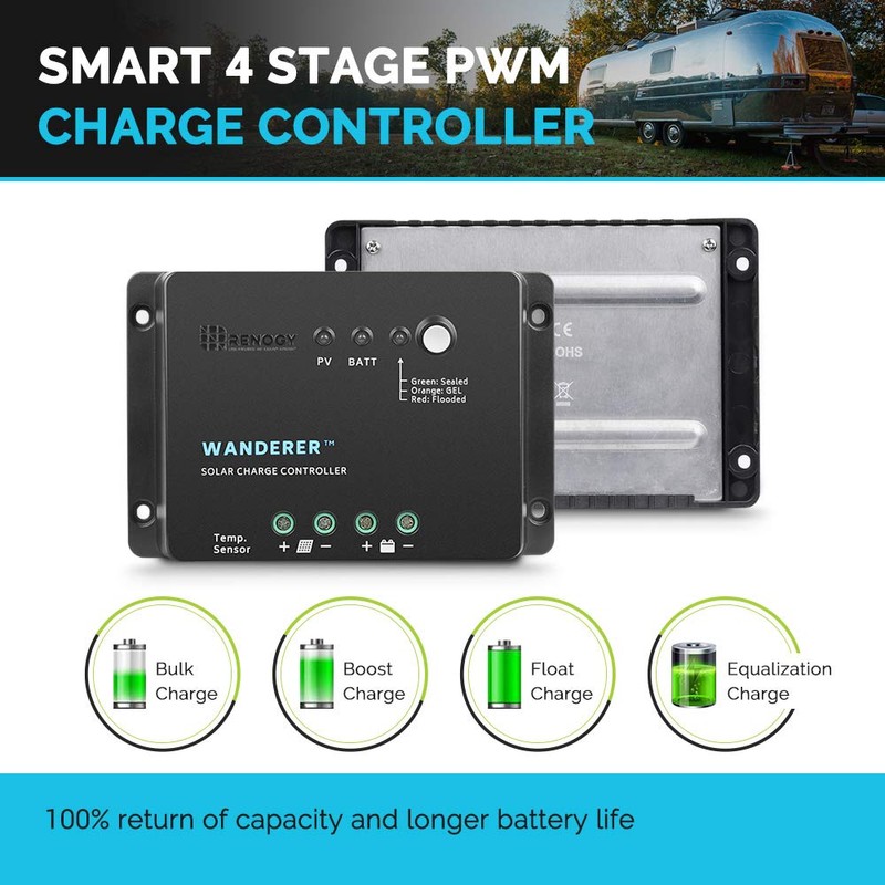 Renogy Wanderer 30 Amp 12V Advanced PWM Negative Ground Solar