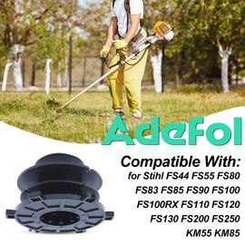 Adefol Thread Trimmer Heads 6-Piece Replacement Set for STIHL FS44 FS55 FS80 FS83 FS85 FS90 FS100 FS110 FS120 FS130 FS200, 25-2 Trimmer Head Spool, Cover Cap, 2 Springs, 2 Lacing Eyelets
