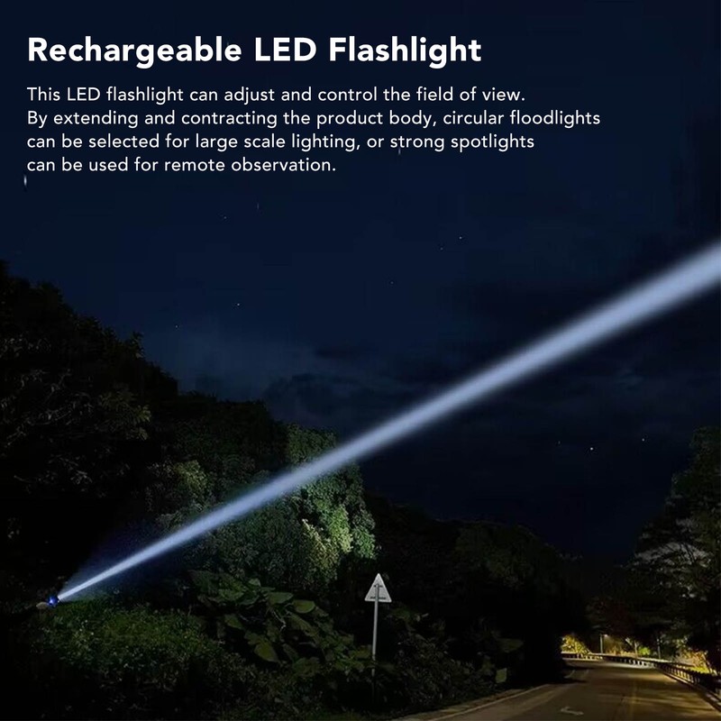 P50 LED Flashlight USB Rechargeable LED Flashlight Super Bright COB