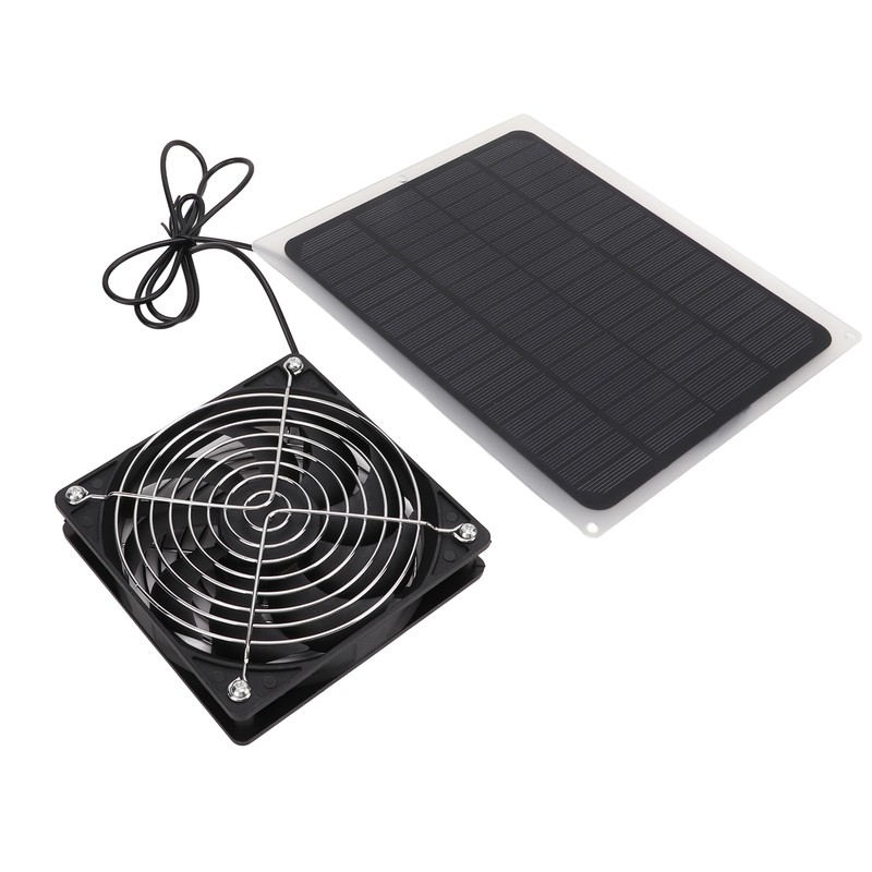 10W Solar Panel Fan Kit Waterproof Cooling Ventilator for Dog