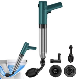 LIYJTK Electric Toilet Plunger,3 Head High Pressure Toilet Unclogging Tool,Multi-Functional Toilet Plunger Clog Remover, Toilet Clog Remover Heavy Duty for Bathrooms, Floors, Kitchens