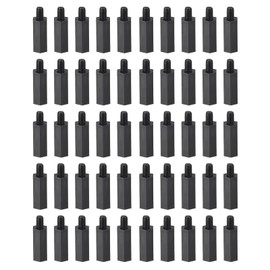YOKIVE 75 Pcs M4 Standoff Screws, Nylon Hex PCB Standoffs with High Insulation Effect, Keep Height Consistent, Great for Motherboard (Black, 25mm+6mm)
