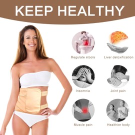 Castor Oil Pack Wrap - Reusable Organic Castor Oil Pack Kit for Liver Detox, Stomach, Belly & Entire Body - Bamboo Cotton Hot/Cold Compress Pads for Insomnia, Constipation, Inflammation Relief