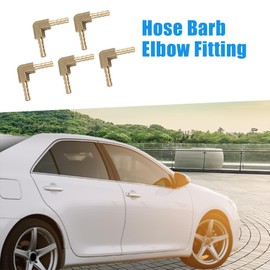 A ABSOPRO Hose Barb Elbow 90 Degree Brass Fitting for Air Oil 4mm (Set of 5)