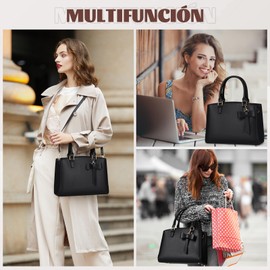 NUBILY Bolsa de Mano para Mujer, Bolsos de Mujers Cuero PU, Casual Bolso de Hombro para Trabajo Viajes Compras Citas