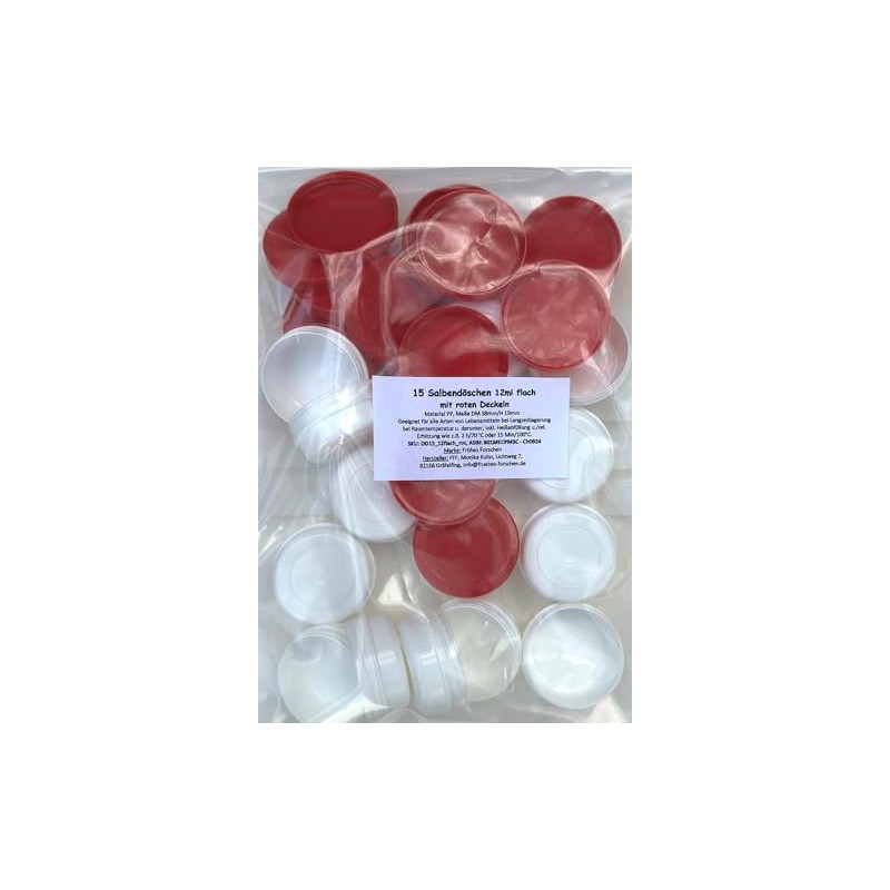 15 ointment containers, cream containers, flat ointment jar, 12 ml