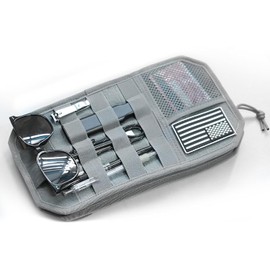 Car Sun Visor Organizer Sunglass Holder for Car with Zipper Storage Pouch | Semi-Rigid Molle Panel Car Truck Accessories for Men&Women, Fit Most Cars, Trucks, Vans, Suvs, Jeeps, Patrols