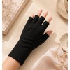 12 Pairs Black Cotton Gloves, Fingerless Cotton Gloves for Dry