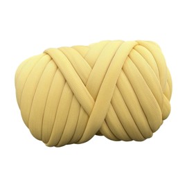 LOVIVER 250G Chunky Yarn Arm Knitting Yarn Length 787inch Crocheting Soft DIY Washable Tube Giant Yarn Jumbo Yarn Bulky Yarn for Craft Weave, Yellow