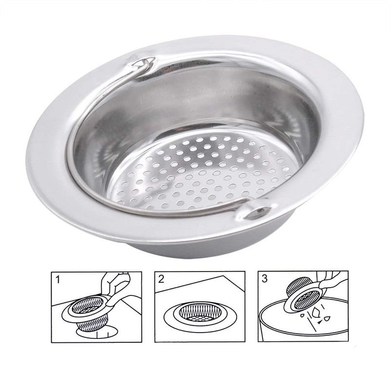 Noridez 2 Pack Upgrade Kitchen Sink Strainer with Handle, Premium
