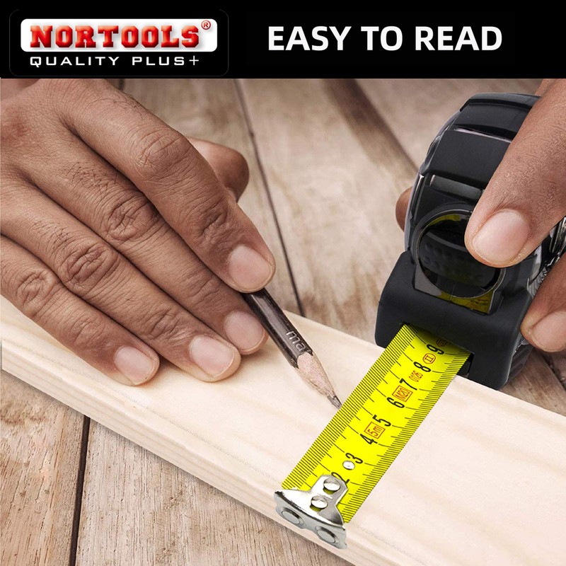 NORTOOLS 5M Retractable Tape Measure with Auto-Lock Professional for Measuring