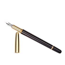 Ancicraft Fountain Pen Medium Nib With 1pcs Leather Pen Holder In Gift Box (Black ebony)