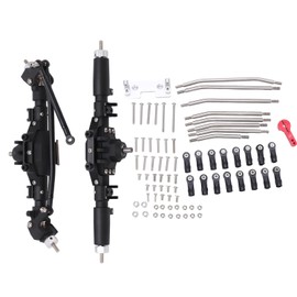 RC Front Rear Axles Complete Set Metal Assembly Kit Axle Drive Shaft for Axial SCX10 II RC Crawler CarBlack
