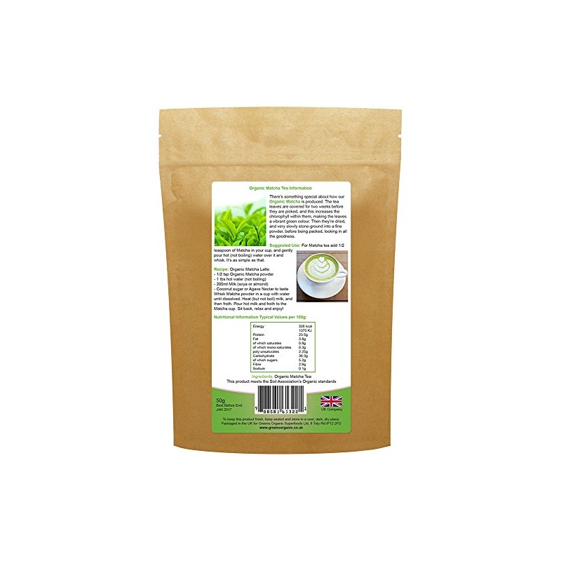 Golden Greens Organic Japanese Ceremonial Matcha Tea Powder, 50 g