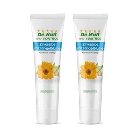 Dr. Hall Zinksalbe mit BIO Ringelblumenextrakt, naturkosmetik, entzündungshemmend und pflegend mit Bienenwachs und Mandelöl, 2 x 50 ml