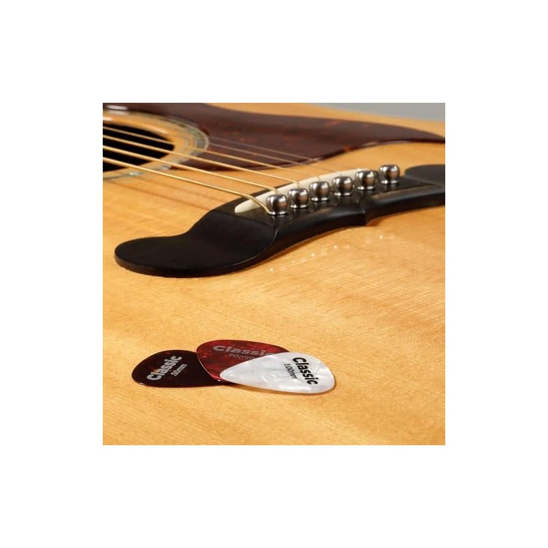 D'Addario Accessories Paquete de Plumillas para Guitarra 10 pack Pearl
