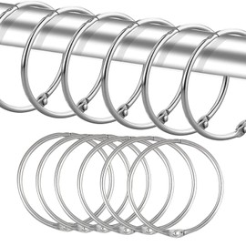 Shower Curtain Hooks, Rustproof Decorative Shower Curtain Rings Metal Round Shower Hooks for Bathroom Shower Rod, 12 Pack (Silver)