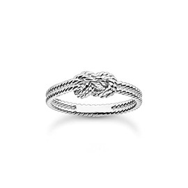 THOMAS SABO Rope Ring with Knot 925 Sterling Silver TR2399, Sterling Silver, No Gemstone