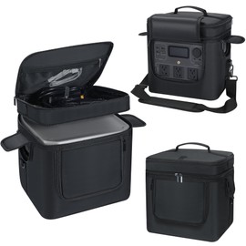 Undomip Carrying Bag Compatible with ECOFLOW River 2 Pro, Power Storage Bag with Adjustable Shoulder Strap, Soft Generator Cover with Side Zipper,28 * 27 * 23CM (Black, For River 2 Pro)