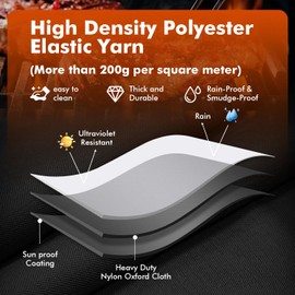 Grill Cover for Large Green Egg, Outdoor Cover with Durable & Water Resistant Fabric Premium Ceramic Grill Cover (Black, X-Large)