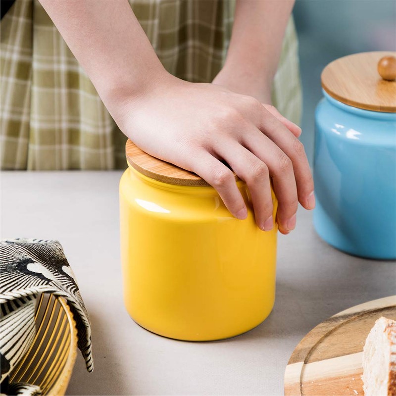 Sweejar Ceramic Kitchen Canisters, 28 FLOZ Porcelain Food Storage Jar