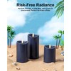 Velsyn Navy Blue Flameless Candles with Remote and Timer, Real
