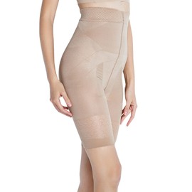 ENYA-KARIN Italian Cute High-Waist 4/4 Length Hip Lifter Girdle Waist Nippers Style Up Postpartum Pelvic Correction 3D Knitting Based on Human Body Engineering, beige