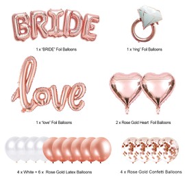 Rose Gold Bridal Shower Decorations Supplies, Bachelorette Party Balloons Decorations Favors, Bride Balloons Decorations for Engagement Party Decorations by BRT Bearingshui