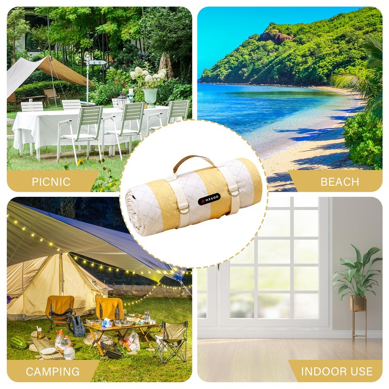 HX&OD Outdoor Picnic Blanket Extra Large, 80''*60'' Waterproof Picnic Mat
